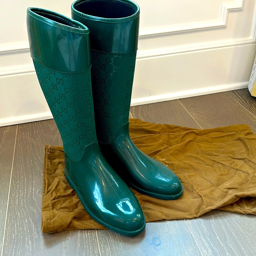 Gucci rain boots.